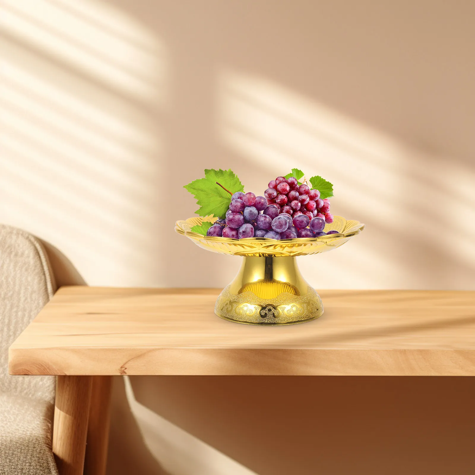 Lotus Temple Fruit Tray with Raised Edges for Buddhist Worship, Fruit Storage & Home Decor - view 3