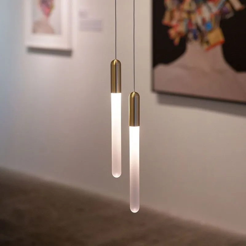 Nordic Long Chandelier Staircase Hanging Lamp Minimalist Gold or Black Kitchen Bedroom Living Room Light Penthouse Pendent Lamp