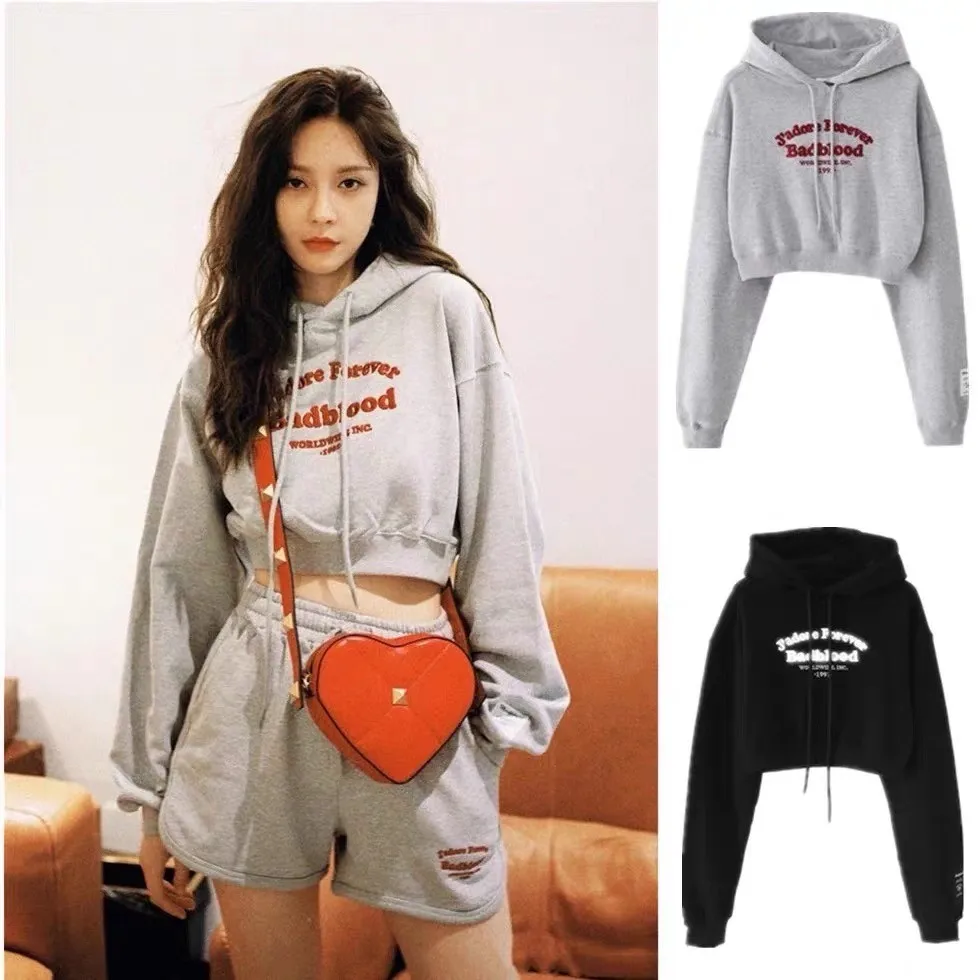 

Американский свитшот с вышивкой и высокой талией, свободный крой, в стиле Brandy Girl, ретро-стиль, с вышивкой, для женщин и мужчин