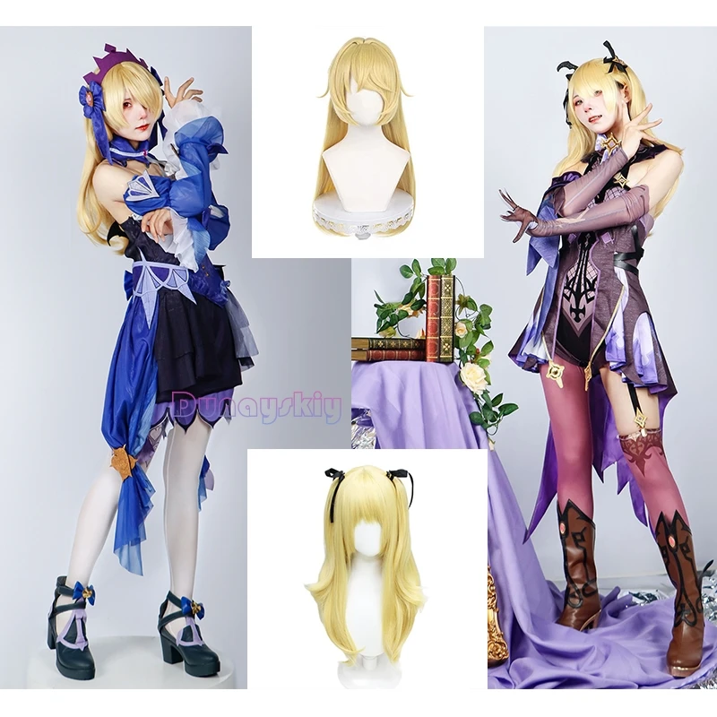 Spiel Genshin Impact Fischl Cosplay Kostüm Perücken Anime Outfits Kleid Halloween Roleplay Karneval Uniformen Neue Haut Frauen Outfit