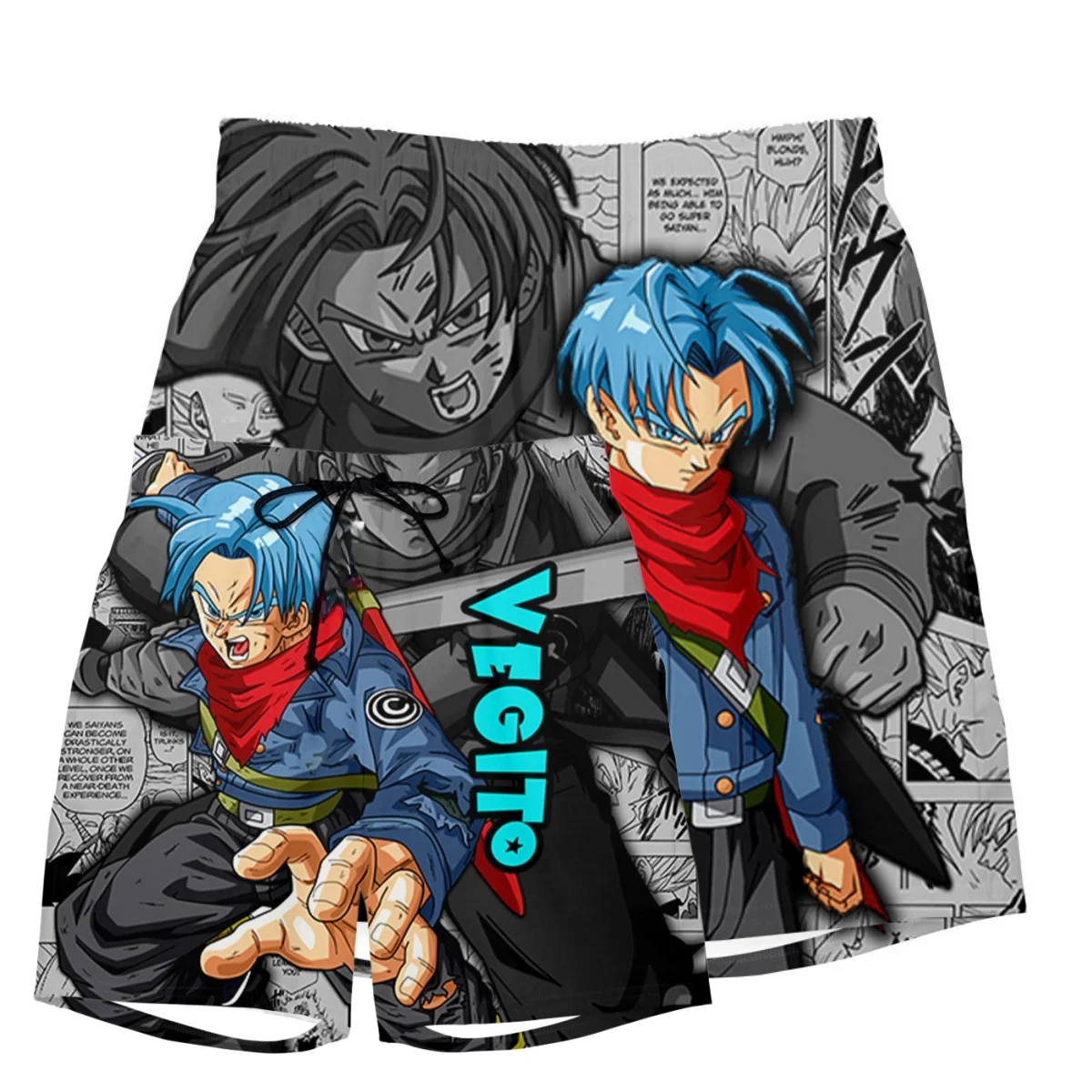 

Мужские шорты с принтом японского аниме Dragon Ball Trunks Super Saiyan Blue, быстросохнущие, для уличной моды, тренировок и занятий спортом