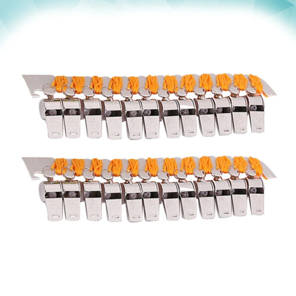 

24pcs Metal Whistle Party Noise Maker Cheering Props For Birthday Halloween Wedding Carnival Sports Events Cheerleaders Party