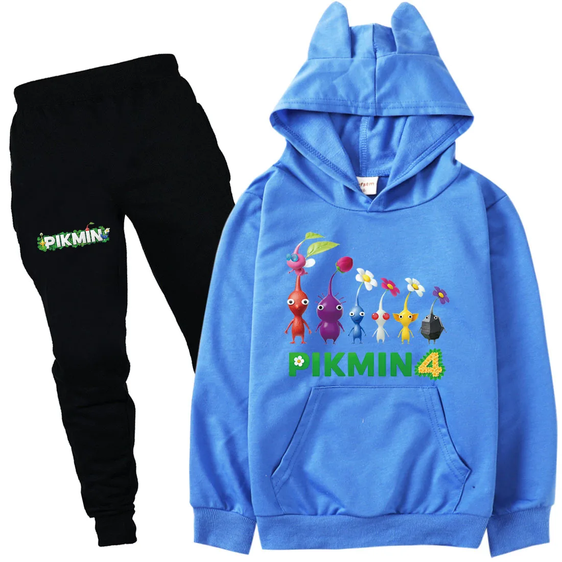 

Game Pikmin 4 Clothes Kids Cat Ears Hoodies Jogging Pants 2pcs Suits Toddler Girls Boutique Outfits Baby Boys Tracksuit