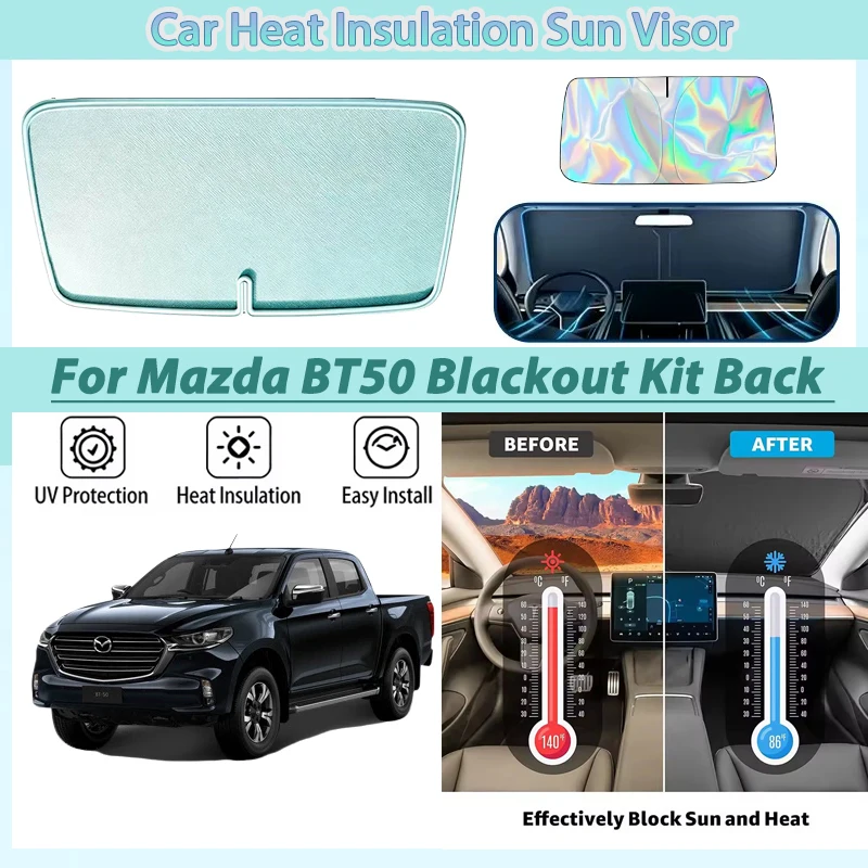 

Window Sunshades For Mazda BT50 2026 2024 Blackout Kit Back 2021 - 2027 Car Accessories Front Sun Protection UV Sunscreen Parts