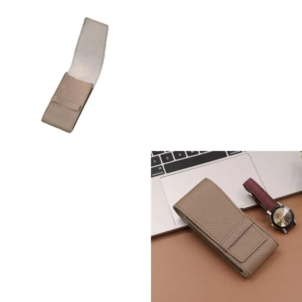 

Sophisticated Watch Travel Protective PU Leather Watch Sleeve with Soft Lining Wristwatch Storage Container