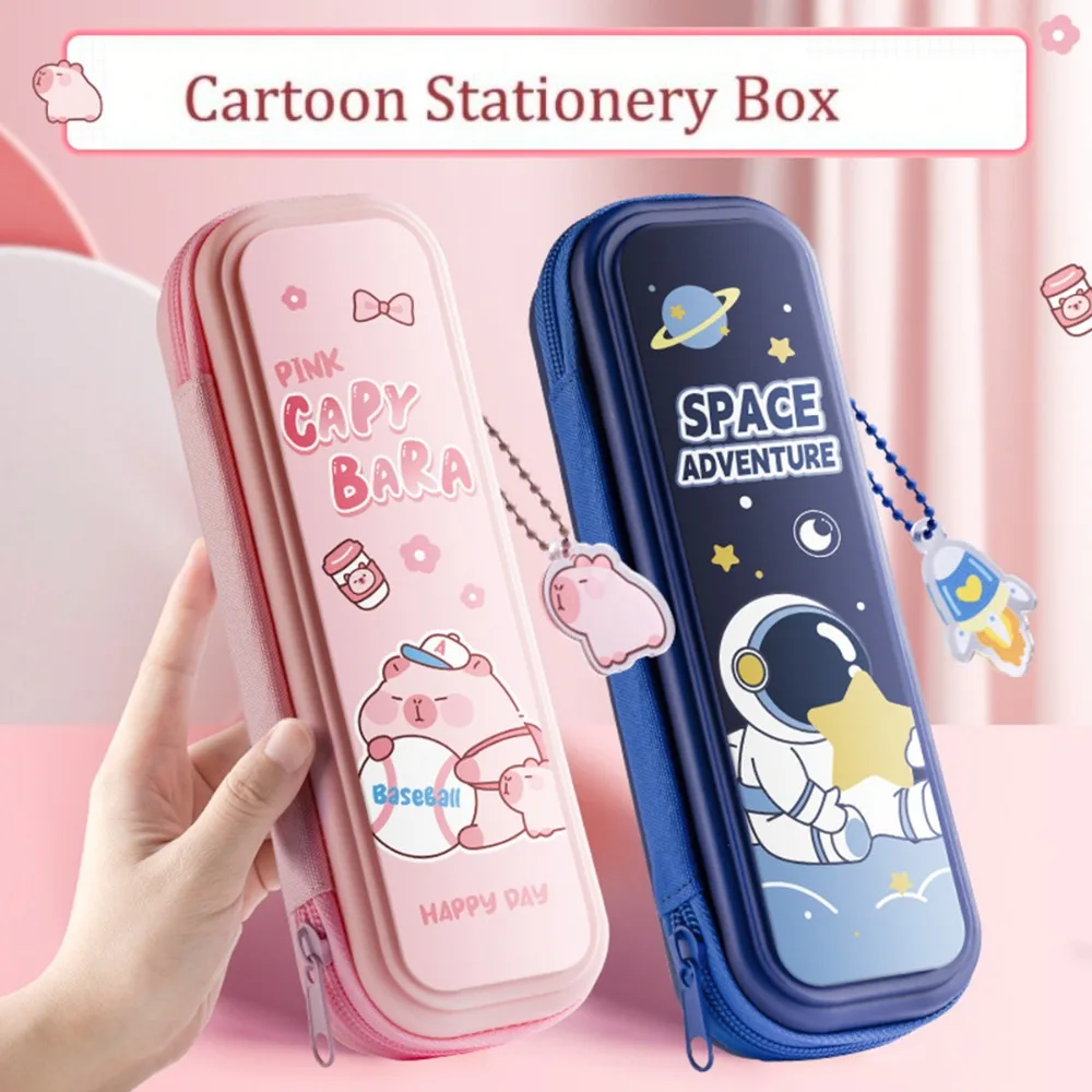 Lightweight Cartoon Pencil Case Waterproof Large Capacity Kids Multifunctional Dirt Resistant Storage School Stationery