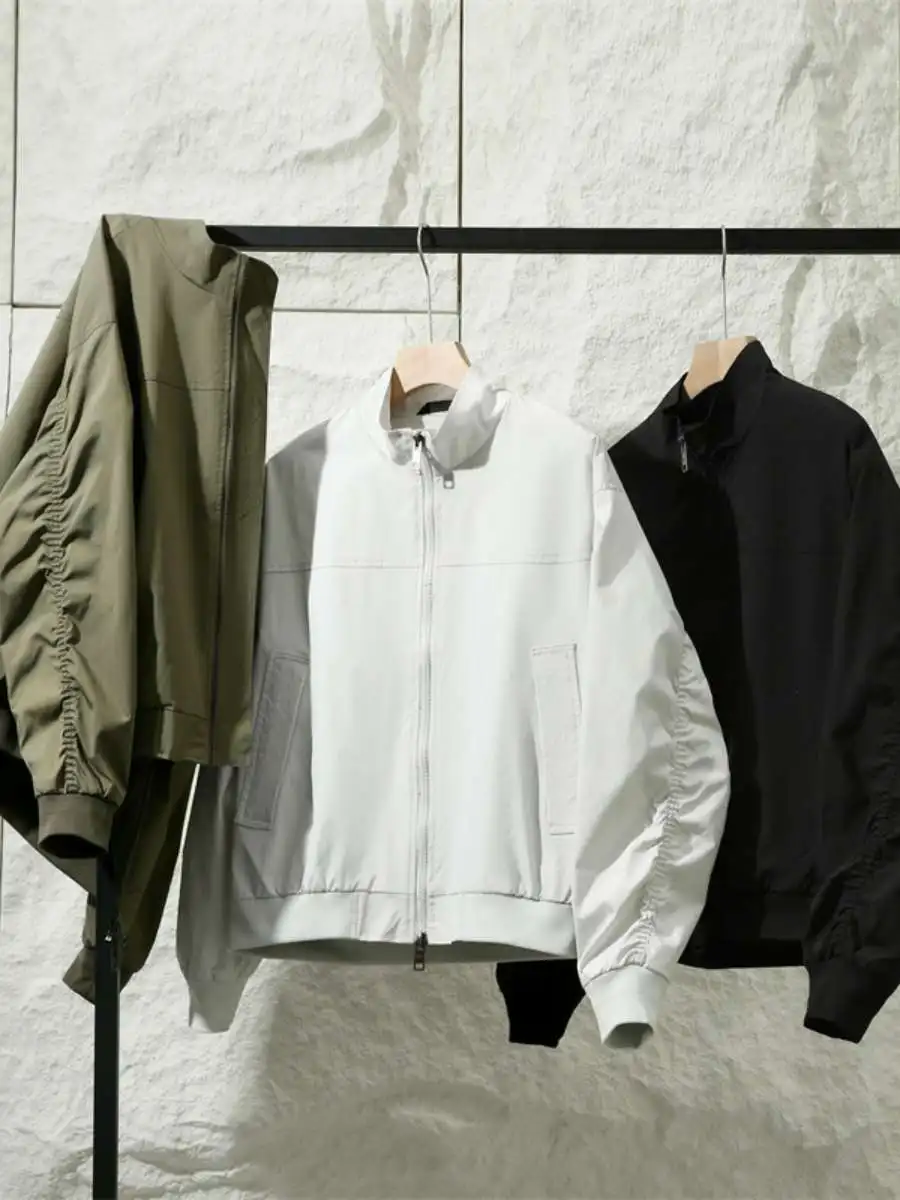 

American Retro Men's Spring Stand Collar Casual Color Outdoor Jaet Outerwear Flight Series Youth Daily Wear