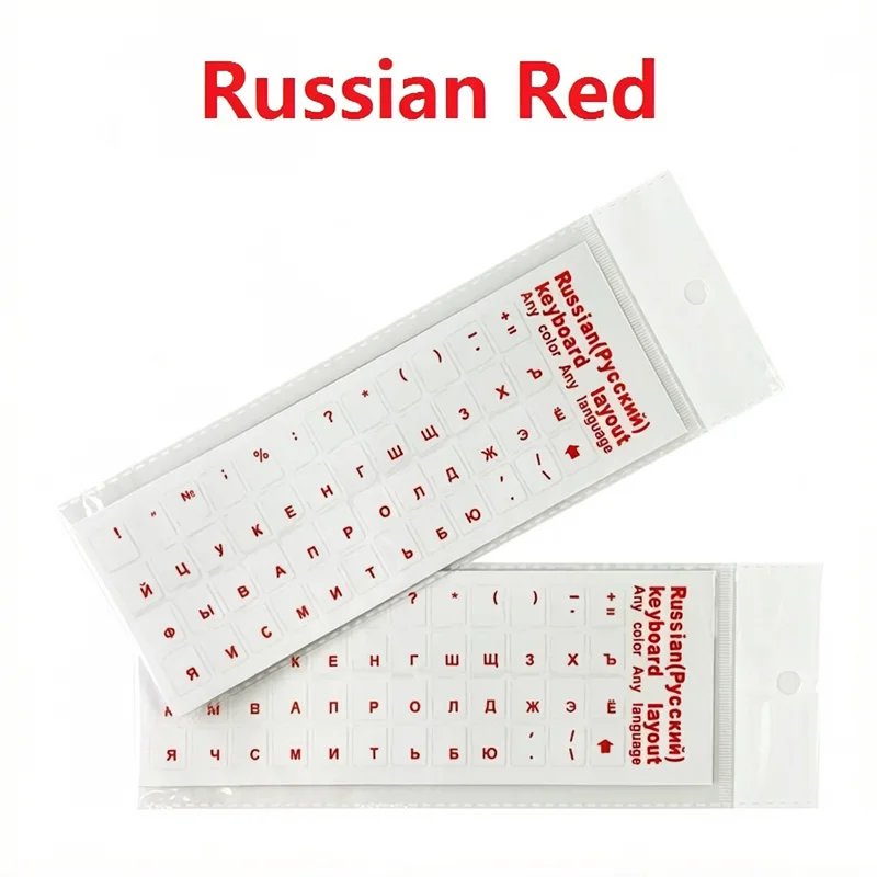 1PCS Russian Transparent Keyboard Sticker Language Letters Black White Label PC Dustproof Laptop Accessories