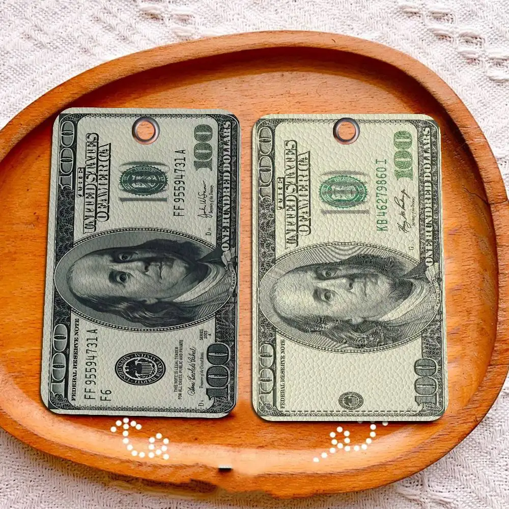 

USA Dollar Design Card Holders Student ID Card Protective Cover Cases Student Campus Access Cards Key Chain Anti-lost