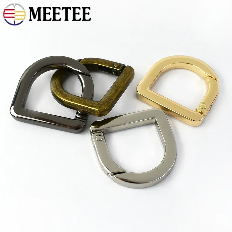 5/10/20Pcs Meetee 20mm Metal D Ring Buckle Handbag Strap Clasp Openable Carabiner Snap Hook Spring Keyring DIY Bag Accessories