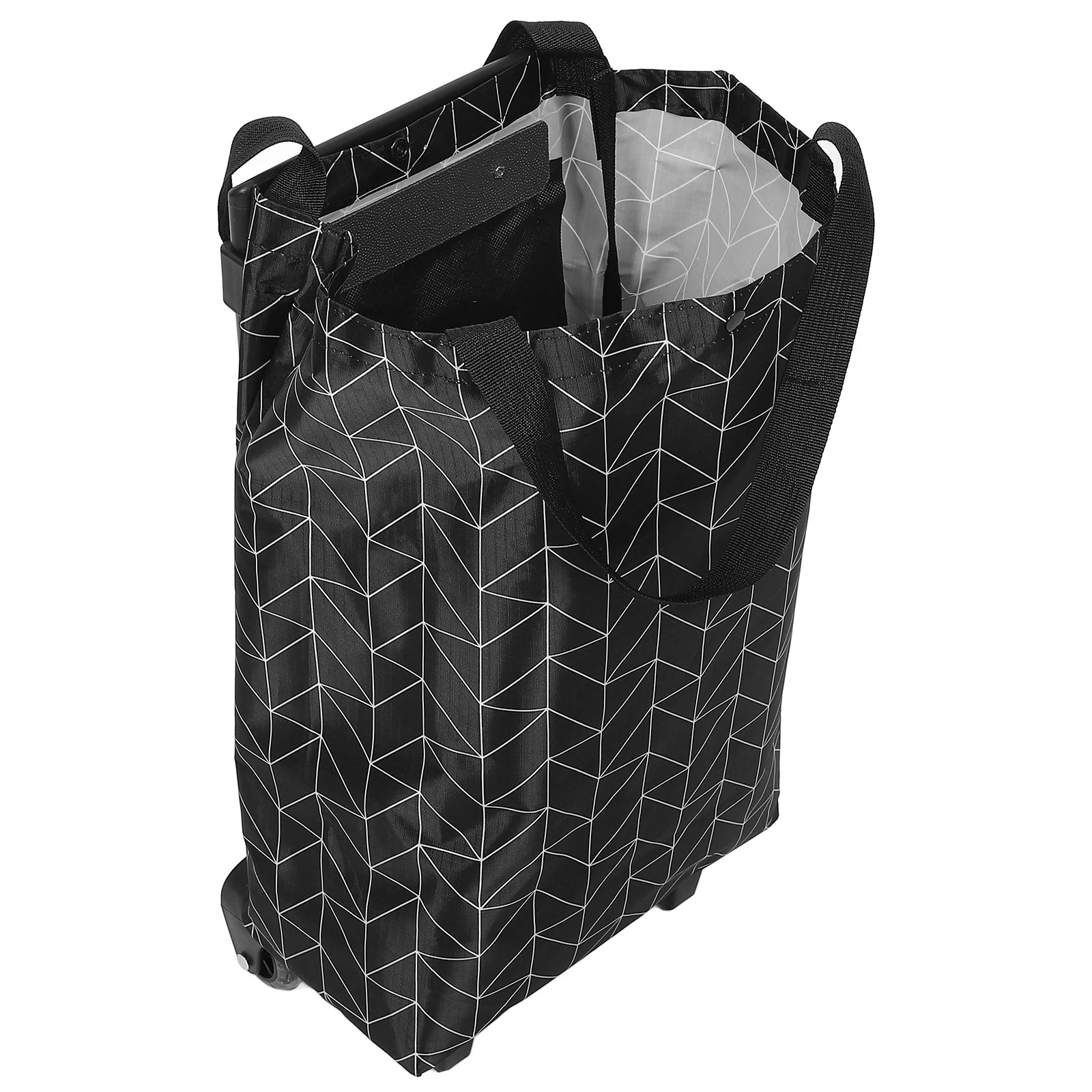 

Compact Foldable Grocery Trolley Bag Retractable Handle Trendy Pattern Utility Cart Wheels Grocery Trolley Bag with Wheels