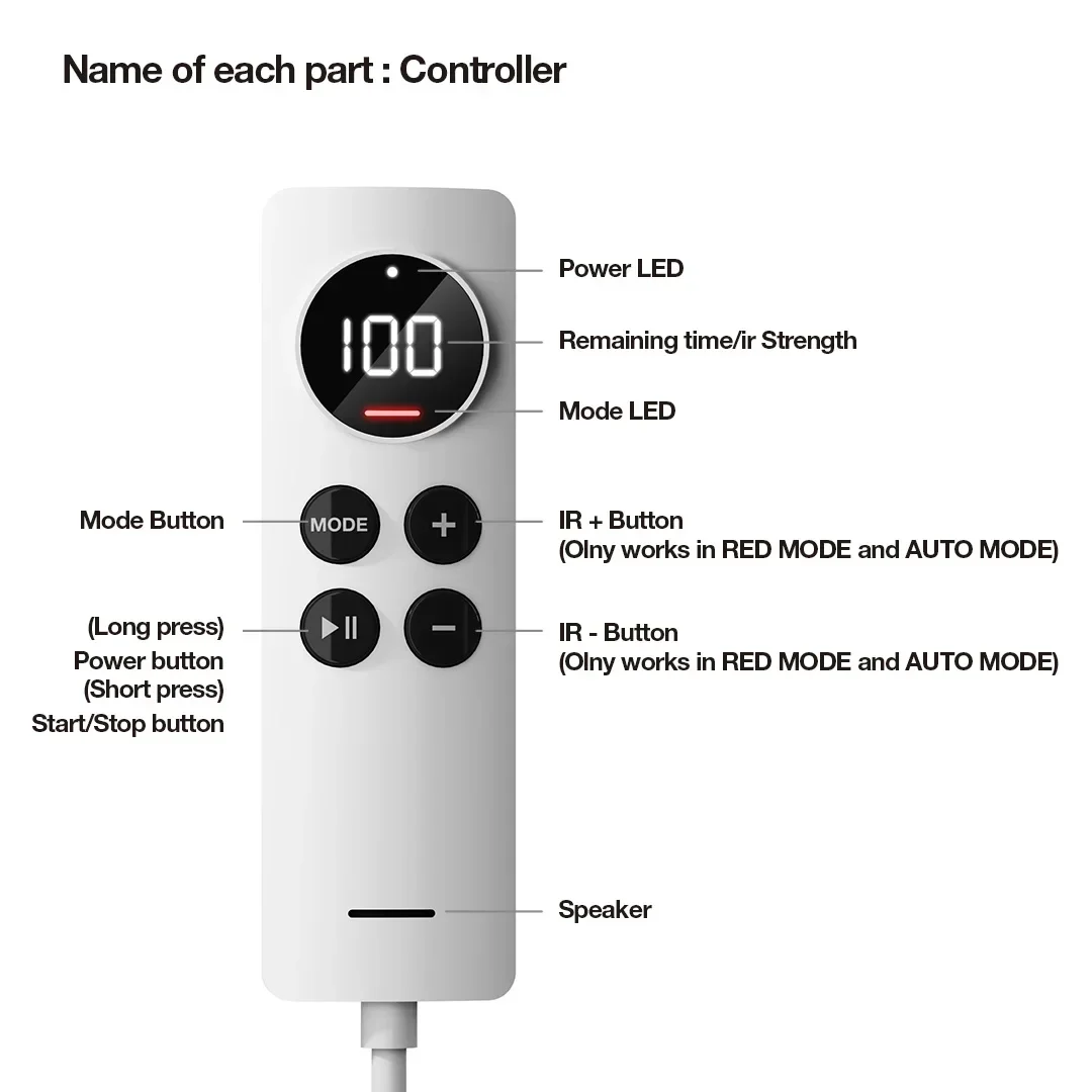 3-colour LED face mask, view 3