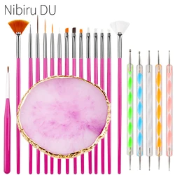 Nagel bürsten Set profession elle Nagel zubehör für Acryl UV-Gel Zeichnung Punktierung Maniküre Nail Art Design-Tools Make-up Zubehör