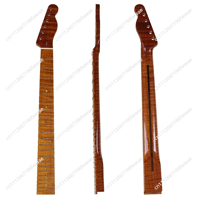 Suitable for Neck 6 Strings 22 Frets Roasted Maple Tiger Pattern Neck, Electric Guitar Musical Instrument Modified DIY