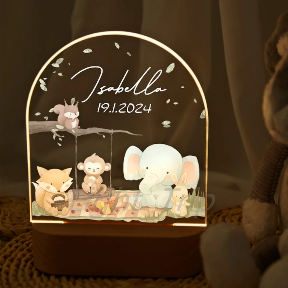 Veilleuses LED USB en acrylique, lampe enseigne au néon 3D, Noël, décorations de Noël pour la maison, chambre à coucher, décor d'anniversaire, cadeaux de mariage