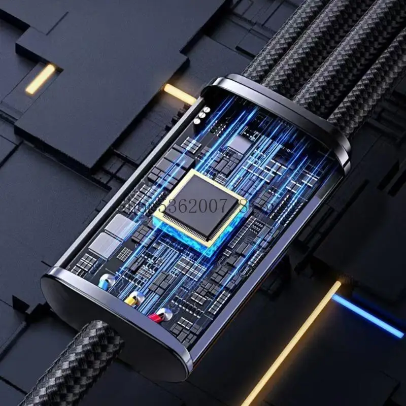 Aggiornamenti 66W USB Multiple Device ricarica Cavo ricarica simultanea Nylon Incessing Cavo intrecciato per 5 dispositivi