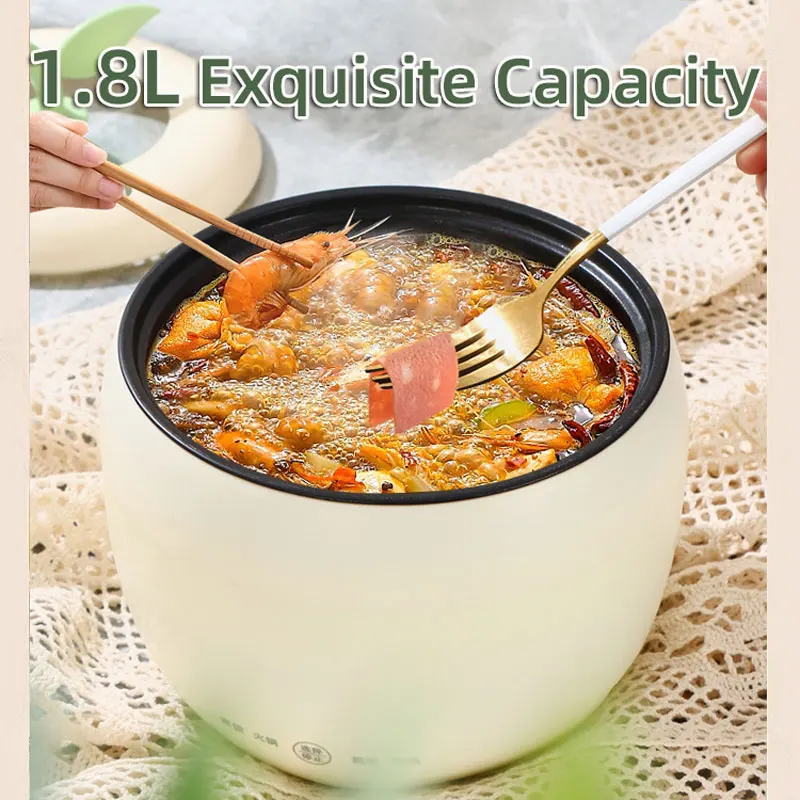 Electric Rice Cooker, Small Mini Instant Noodles Pot, 1-2 Person Multifunctional Student Dormitory Home Pot, Electric Hot Pot