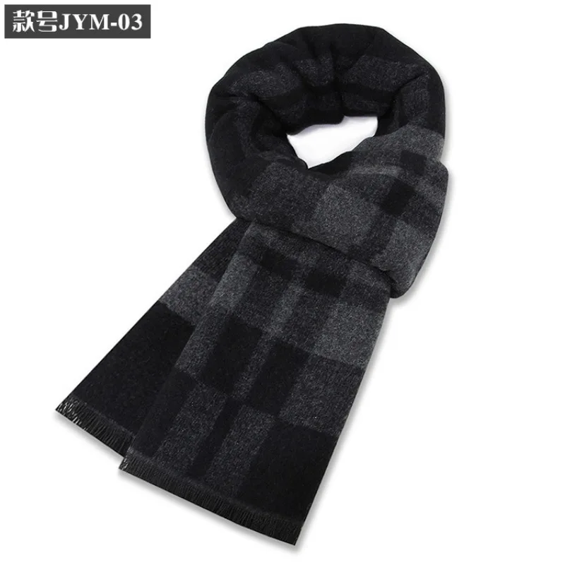 

New British Wool Blended Plaid Warm Men Scarves Winter Stripted Casual Versatile Business Neck Protection Scarves Male Muffler