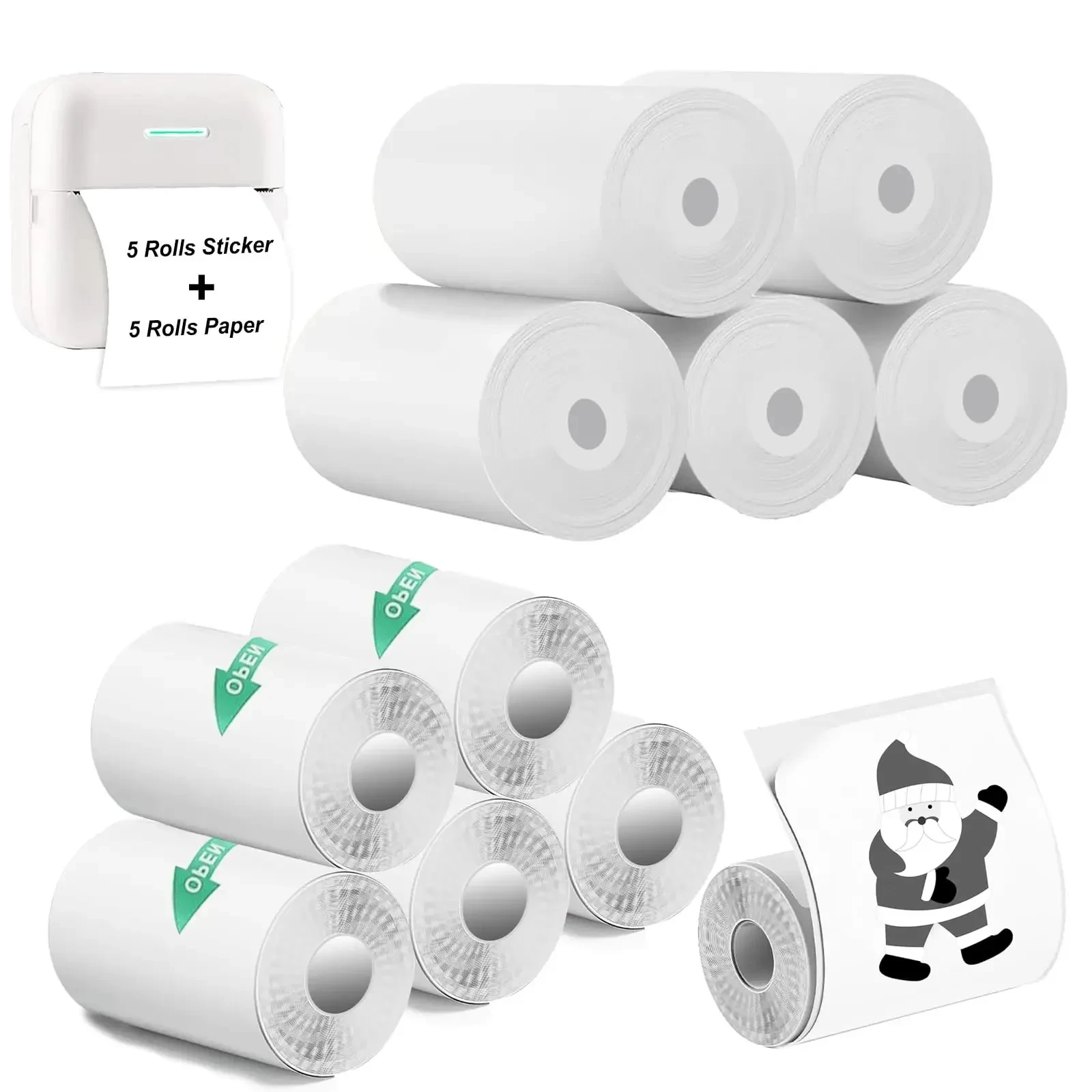 Mini Printer Thermal Paper Label Sticker Color Adhesive Paper Wireless Bluetooth Photo Ink-less Printer Printing Paper 57mm