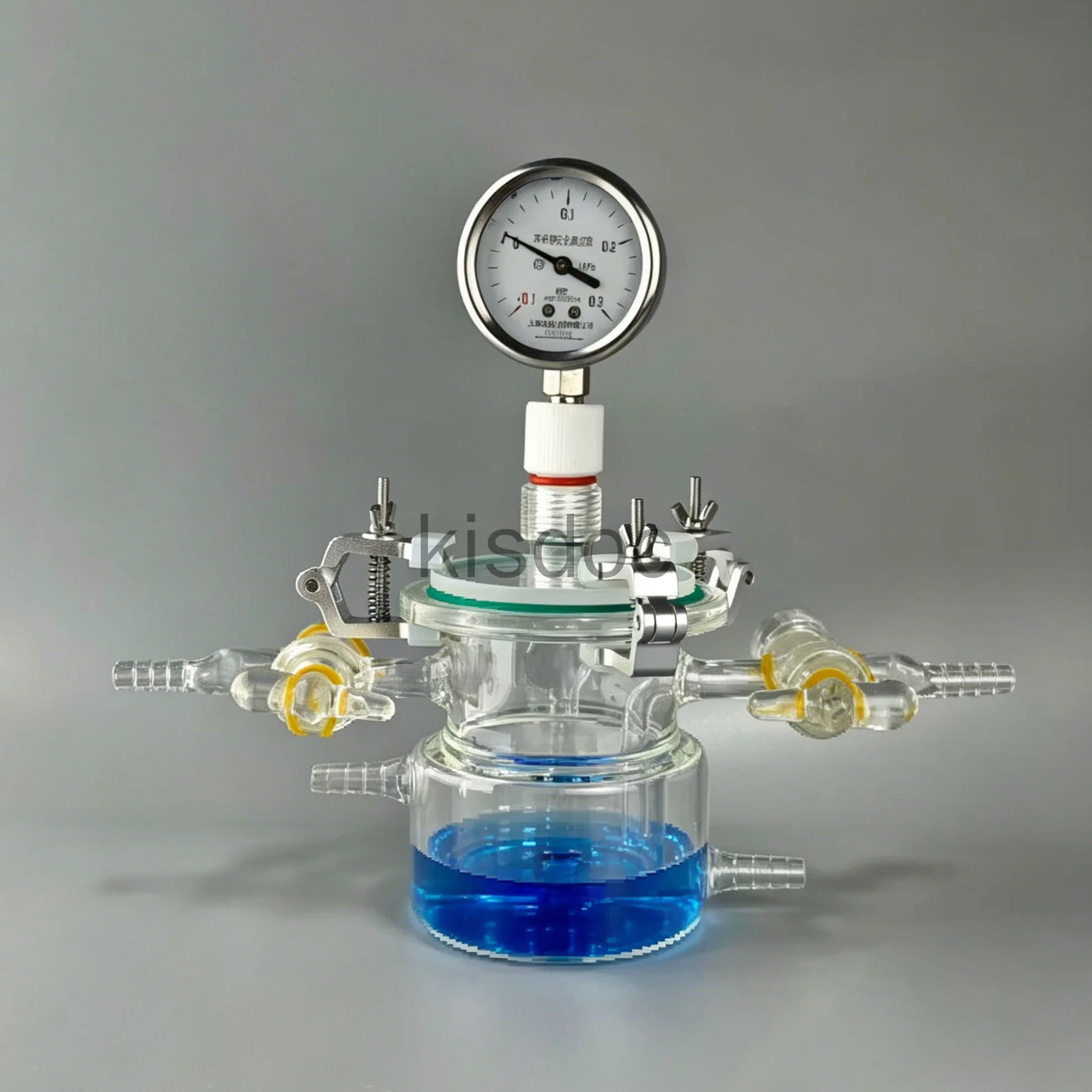 

Quartz Photochemical Reactor with Pressure Gauge 50ml/100ml Jacketed Photocatalysis Reaction Vessel for Lab