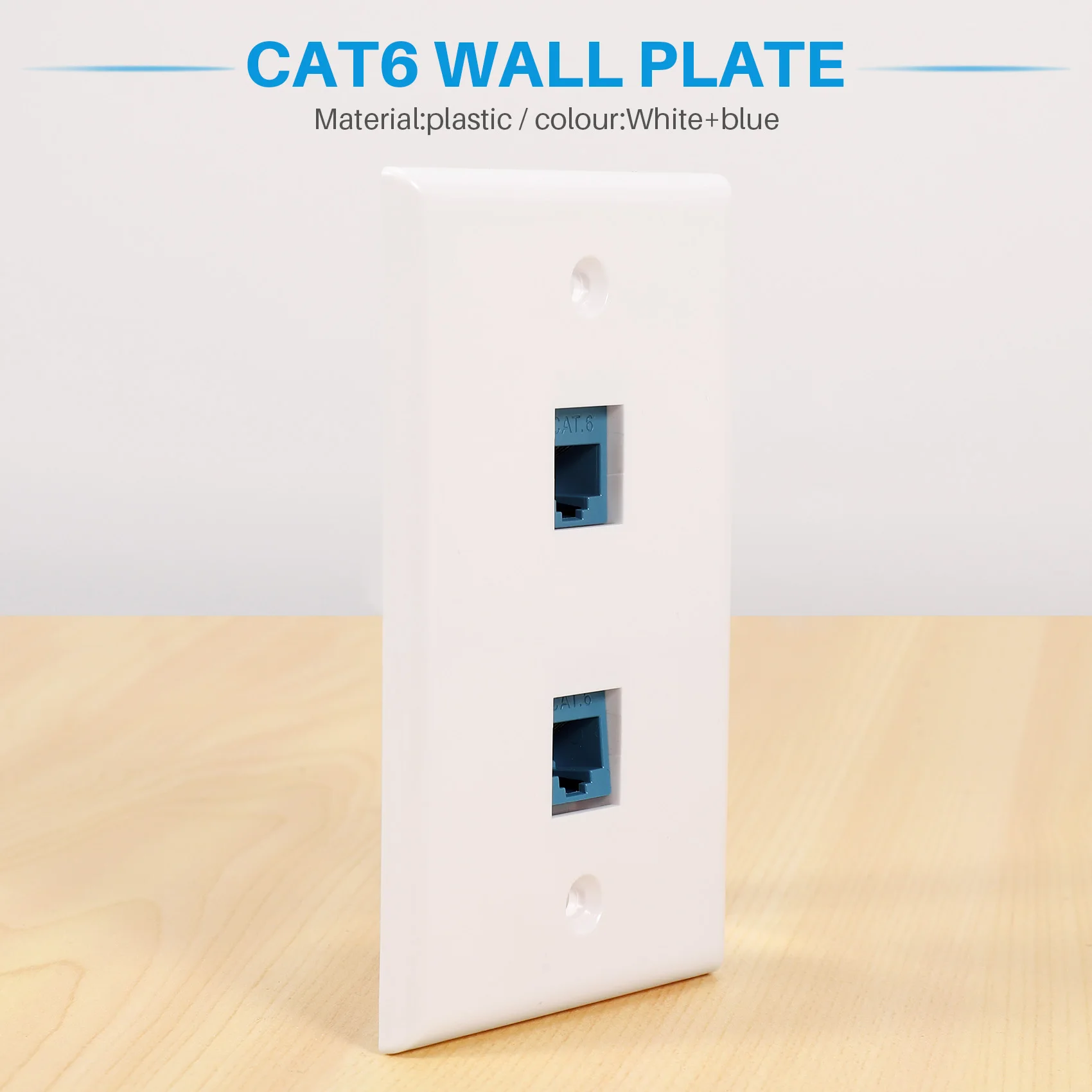 Practical-4 Pieces 2 Port Ethernet Wall Plate, RJ45 Cat6 Female To Female Jack Inline Coupler Face Plates