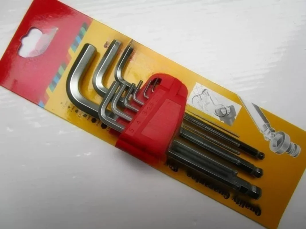 RHK-289L Ball End Hex Key Wrench Set 1.5-10mm 9Pcs Long Arm CR-V Steel Allen Wrench Repair Tool