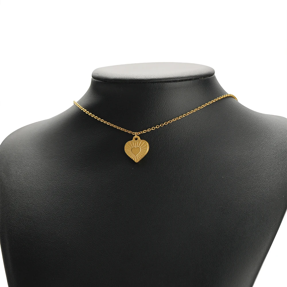 5pcs 18K Gold Stainless Steel Exquisite Heart Pendants Necklace Charms for DIY Women Jewelry Making Bracelet Earrings Findings