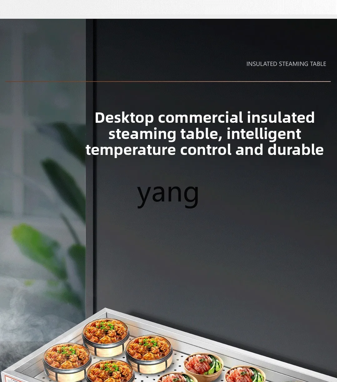 YJQ insulation table shallow glass cover commercial heating desktop self-service food canteen restaurant