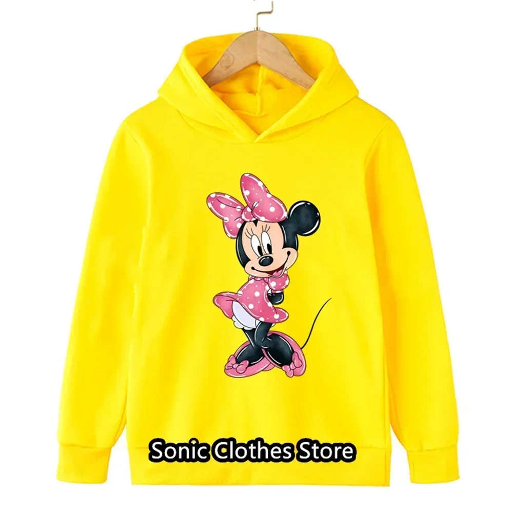 Minnie Mouse New Arrival Baby Girls Sweatshirts Winter Spring Autumn Children Hoodies Long Sleeves Sweater Kids Pullover Clothes