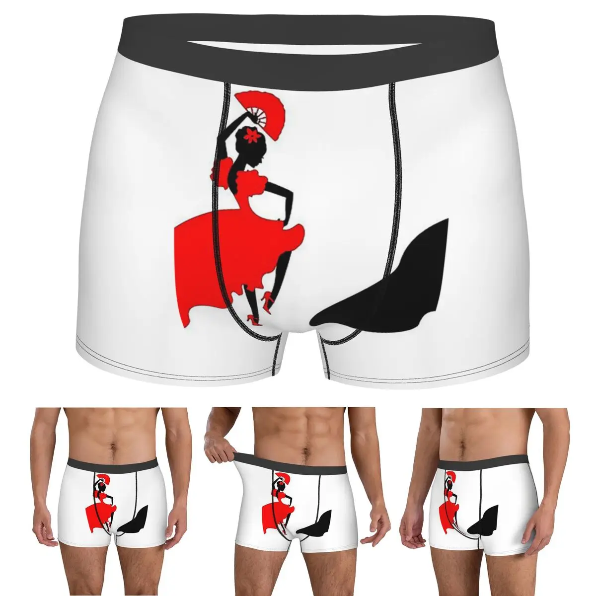 

Boxer Underpants Shorts Flamenco Dancer Ole Panties Men Ventilate Underwear for Homme Man Boyfriend Gifts