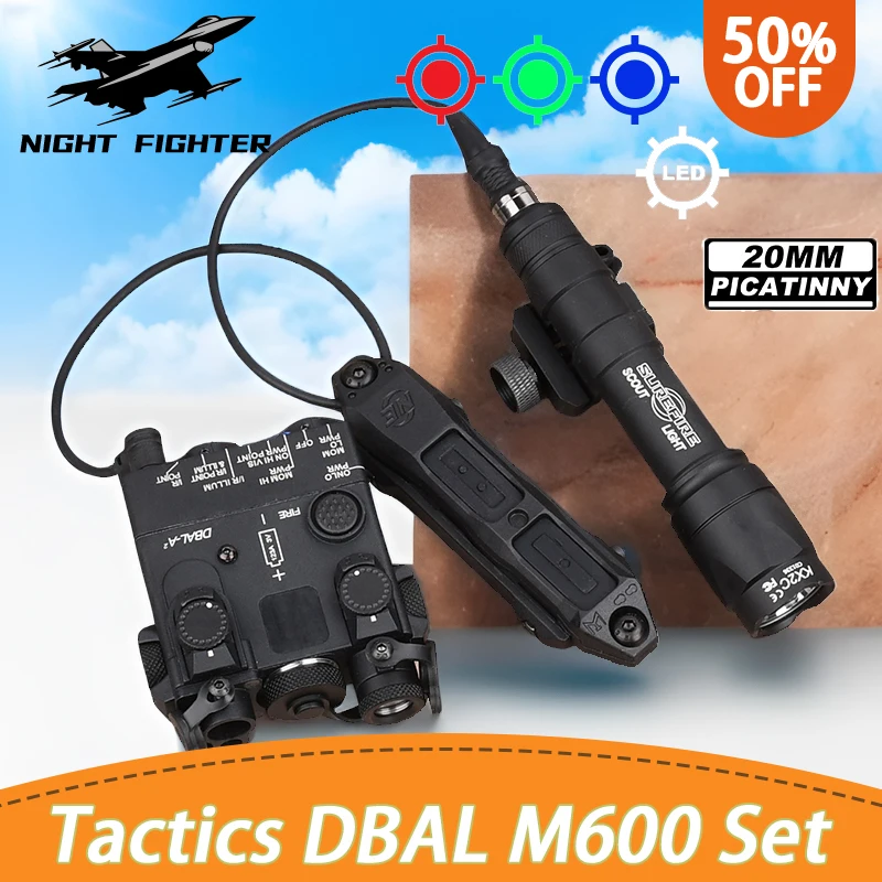 

WADSN Tactical DBAL-A2 Red Green Laser Dot Indicator Dbal M300 A M600 C Powerful Flashlight Airsoft Hunting Weapon Light DBAL A2