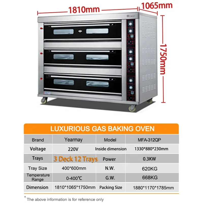 Industrial Built-in Ovens 2 Deck 4 Tray Industrial Commercial Electric Baking Oven Professional Bakery Bread Oven