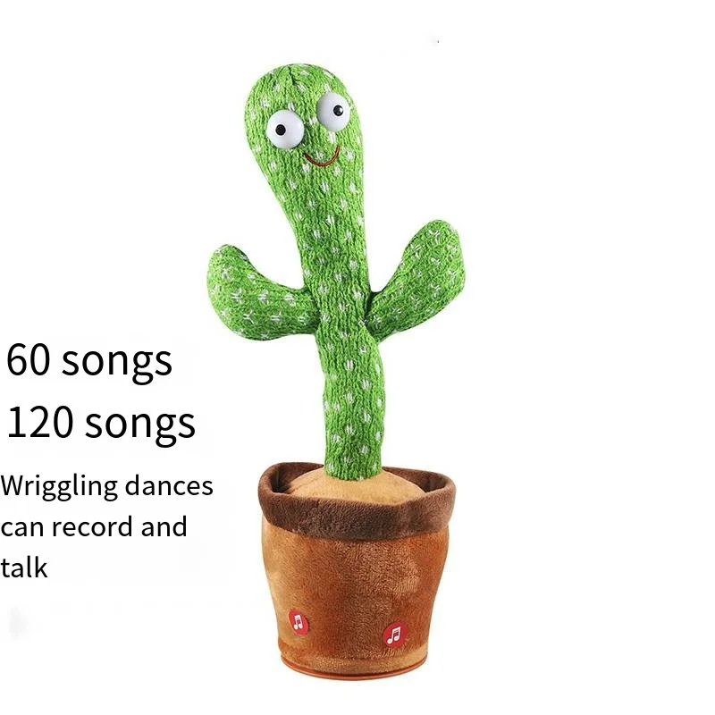 Tiktok Style Talking Cactus Toy Dancing Singing Recording Twisting Cactus Cross-border Amazon Toy Electronic Plush