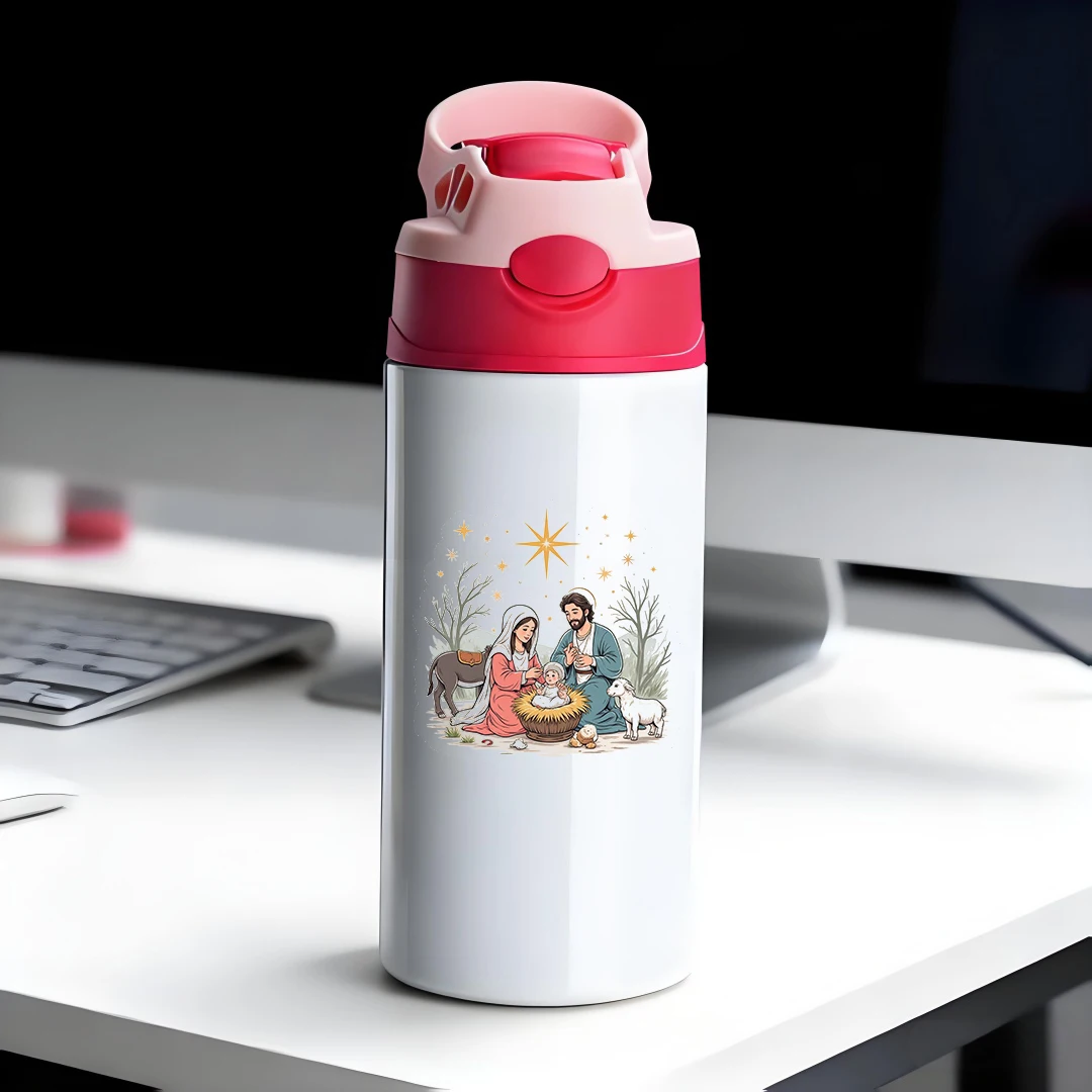 

304 Stainless Steel Insulated Cup + Baby Angel Arrival Scene Straw Cup + Christmas Gift Box Set
