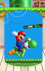 Fondo circular de cumpleaños de Mario Luigi, Fondo de Super Mario Bros, sapo Yoshi, cubierta de cilindro de Mario, accesorios de decoración para Baby Shower