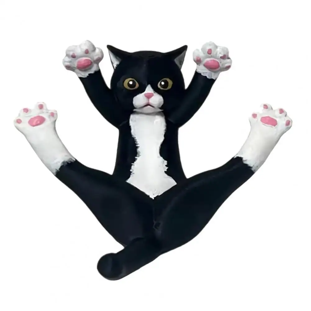 حامل الهاتف المحمول لطيف الأسود القط حامل الهاتف الراتنج ديكور حامل للفتيات قابل للتعديل جبل المحمول لمكتب المنزل للقطط