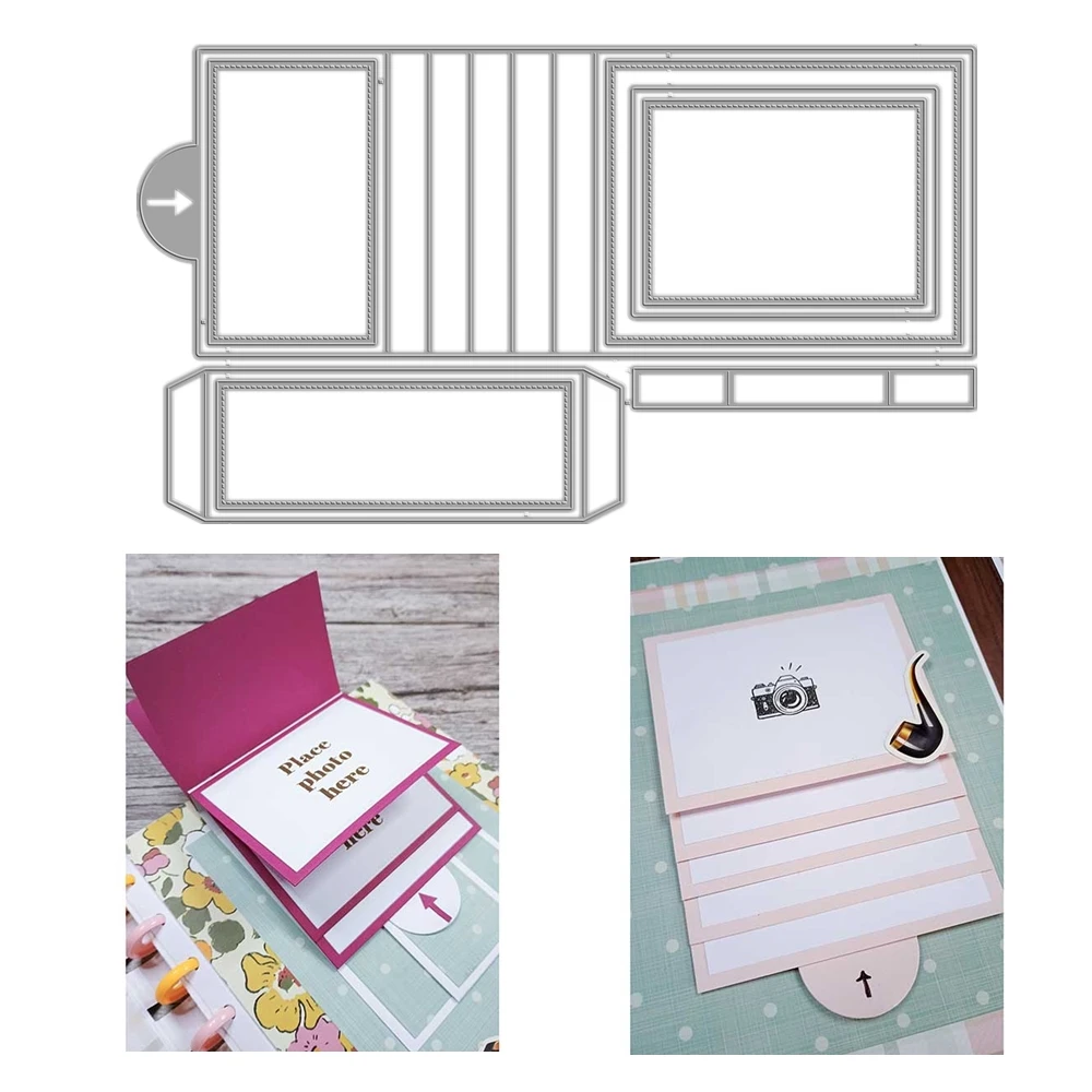 

New Cutting Dies 2025 3D Large Reverse Waterfall Scrapbooking Supplies Accessories Paper Making Frame Card Craft