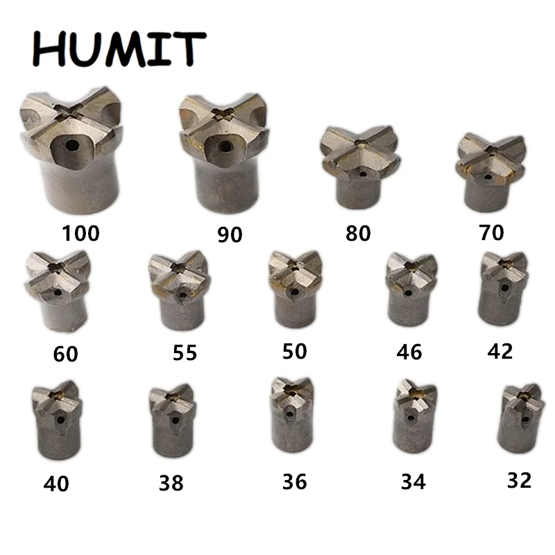 1 5 10pcs 28-100mm Hard Alloy Rock Cross Chisel Drilling Bits Taper Chisel Core Drill Tips For Mining Tunnel Stone