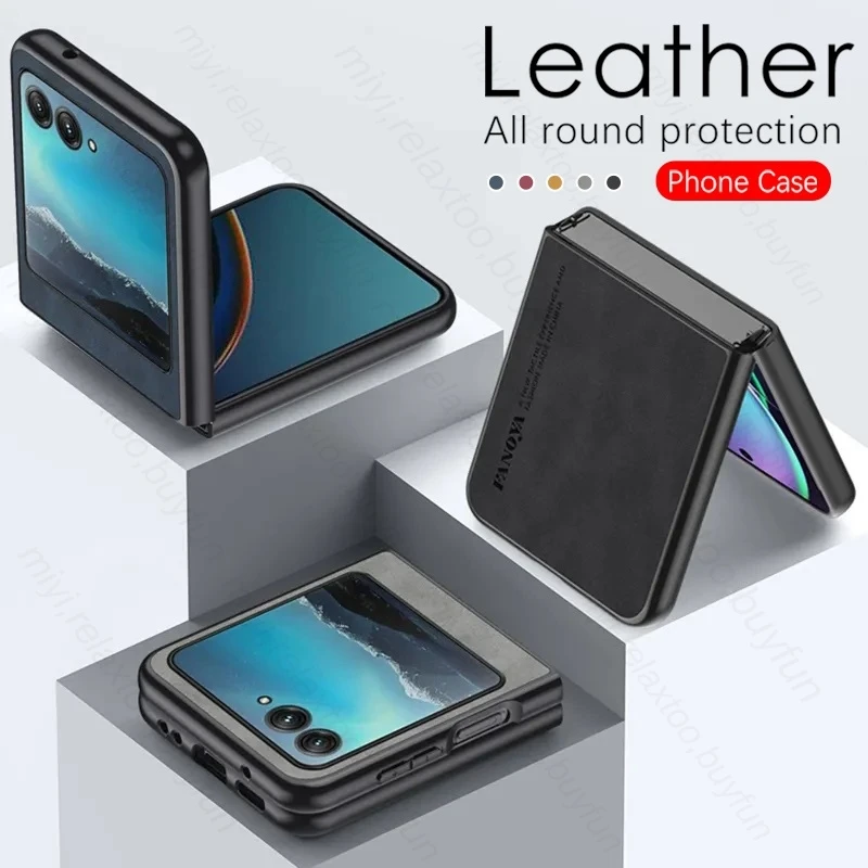 Luxury Lambskin Leather Matte Case For Motorola Razr 40 Ultra 5G Razr40Ultra 2023 XT2321-3 6.9\