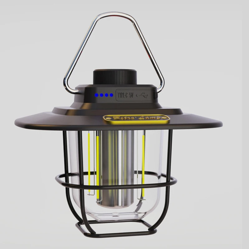 Rechargeable Atmosphere Lamp Camping Lamp Lamp Retro Light Led Camping Flashlight Flashlight Atmosphere Touch Portable Textured