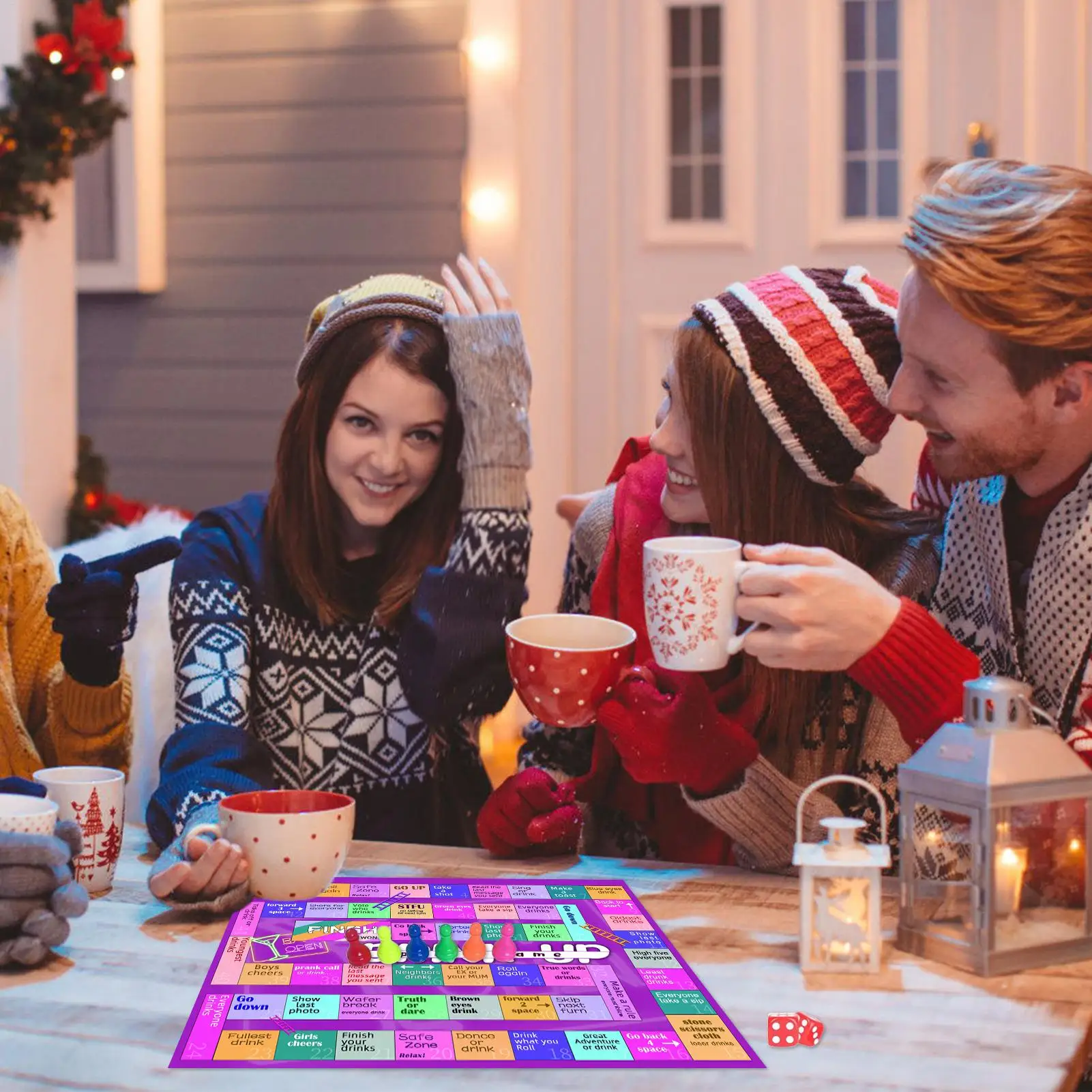 ألعاب حفلات الشرب، ألعاب لوحية نرد ممتعة للبالغين، أنشطة حفلات عائلية تفاعلية للتجمعات في الهواء الطلق والليل