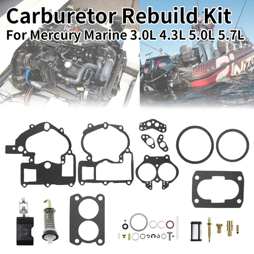 Kit de reconstrucción de reparación de carburador apto para Mercruiser Mercury Marine 3.0L 4.3L 5.0L 5.7L barco 3302- 804844002   1389-9562A1 1389-9563A1