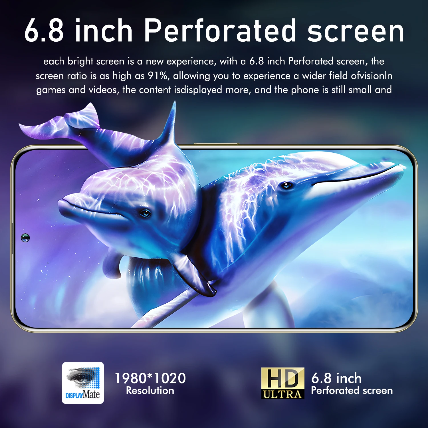 FUFFI-X6 Pro,Smartphone Android,6.8 inch,8+256GB ROM,Mobile phones 6800mah Battery,Dual SIM,Google Play Store Cell phones