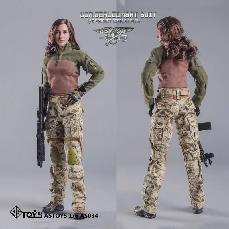 

Presale ASTOYS AS034 1/6 Scale Female Soldier U.S. Navy Combat Uniform Suit Clothes Model Fit 12" Action Figure Body Dolls