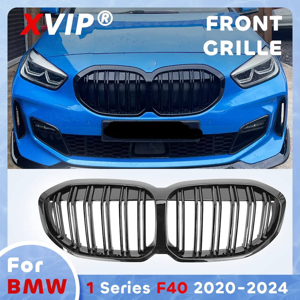 

XVIP Glossy Black Double Line Style Front Bumper Grille For BMW 1-Series F40 2020-2024