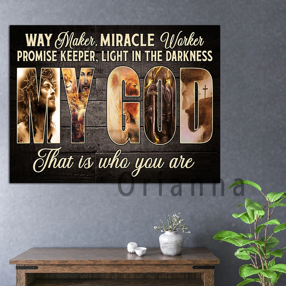 

Womens Way Maker Shirt Light in The Darkness God Letter Print Christian Wall Art Jesus Poster Inspirational Bible Verse Decor