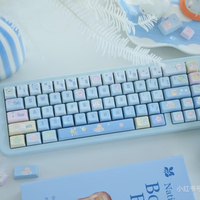 PBT Ocean Swimming Bear Keycaps MDA /KOA Profile Dye Sublimation Keycap For MX Mechanical Games Keyboard 60 61 84 75 87 96 980
