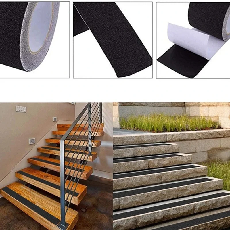 Black Frosted Anti-slip Tape Anti-frosted Slip Strips for Stairs Self-adhesive Bathroom Floor Steps Waterproof Anti-slip Warning image 6