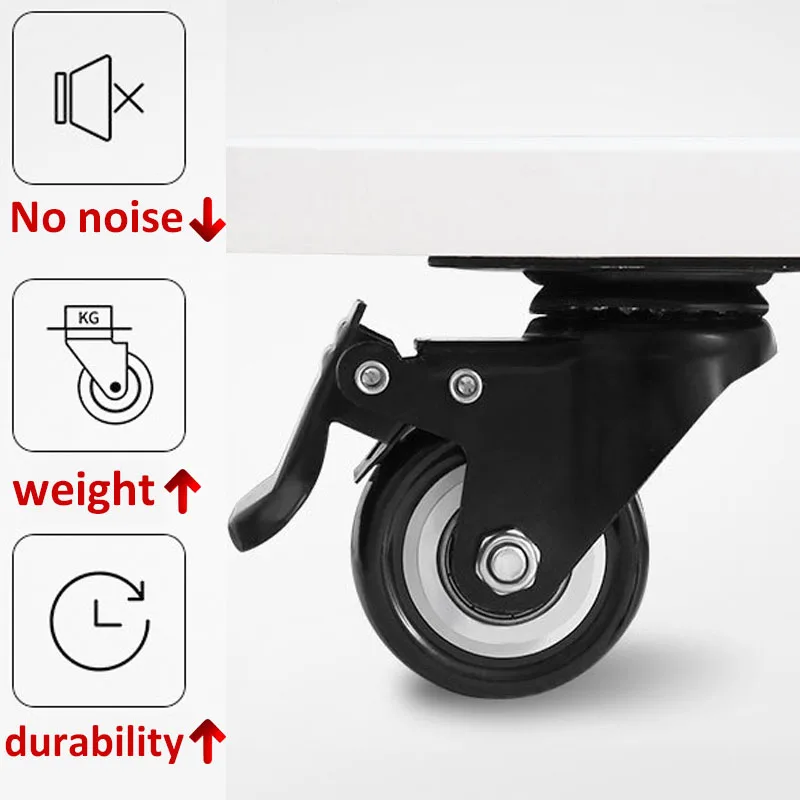 1/4pcs Furniture Casters Wheels Soft Rubber Swivel Caster black Roller Wheel For Platform Trolley Chair Household Accessori
