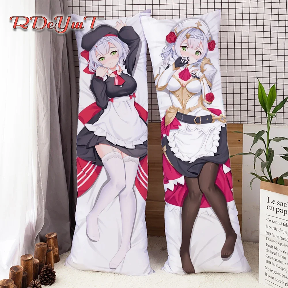 Game Genshin Impact Maid Noelle Dakimakura Pillow Case Hugging Body Pillow Cover Peach Skin Pillowcase 150x50cm High Quality